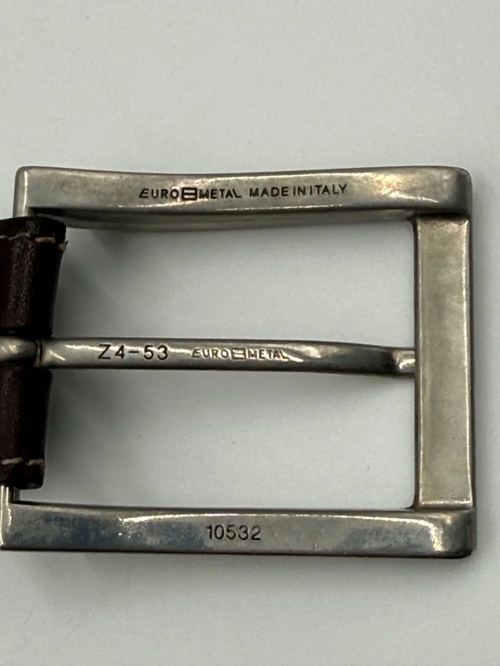Arturo Calle Italian Leather Belt Size 40 Brown Silver Buckle 1.25